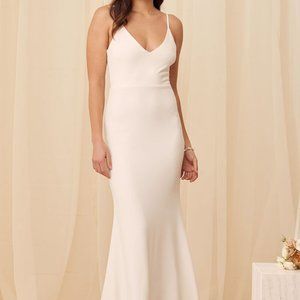 LuLus Infinite Glory White Maxi Dress